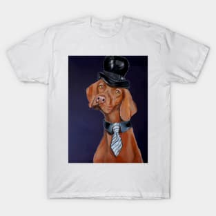 Dapper in Top Hat and Tie T-Shirt